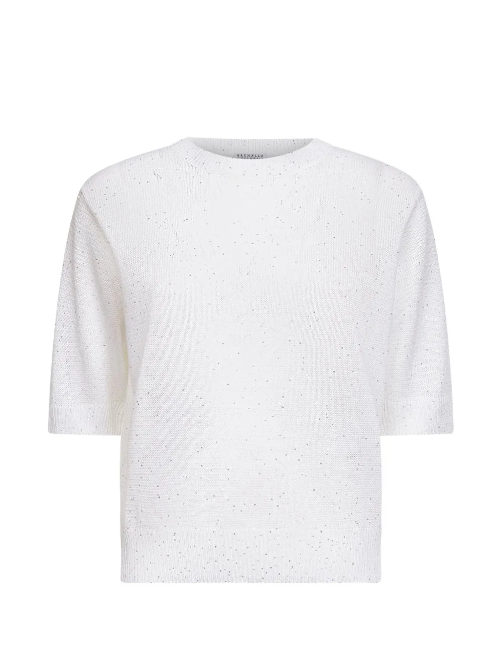 Brunello Cucinelli sequin-embellishment T-shirt - Bianco
