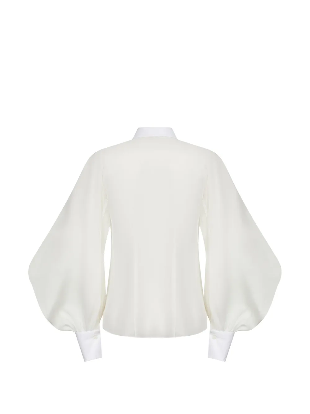 Brunello Cucinelli Blouse met knopen en bisschopmouwen Wit