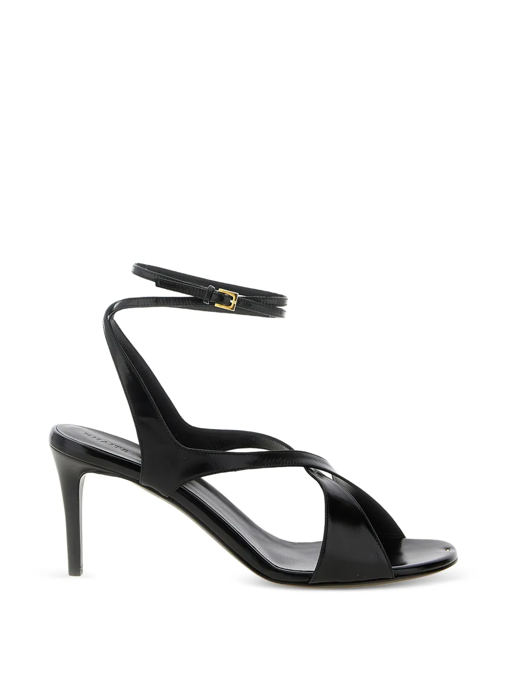 KHAITE enamelled ankle strap liria sandals Zwart