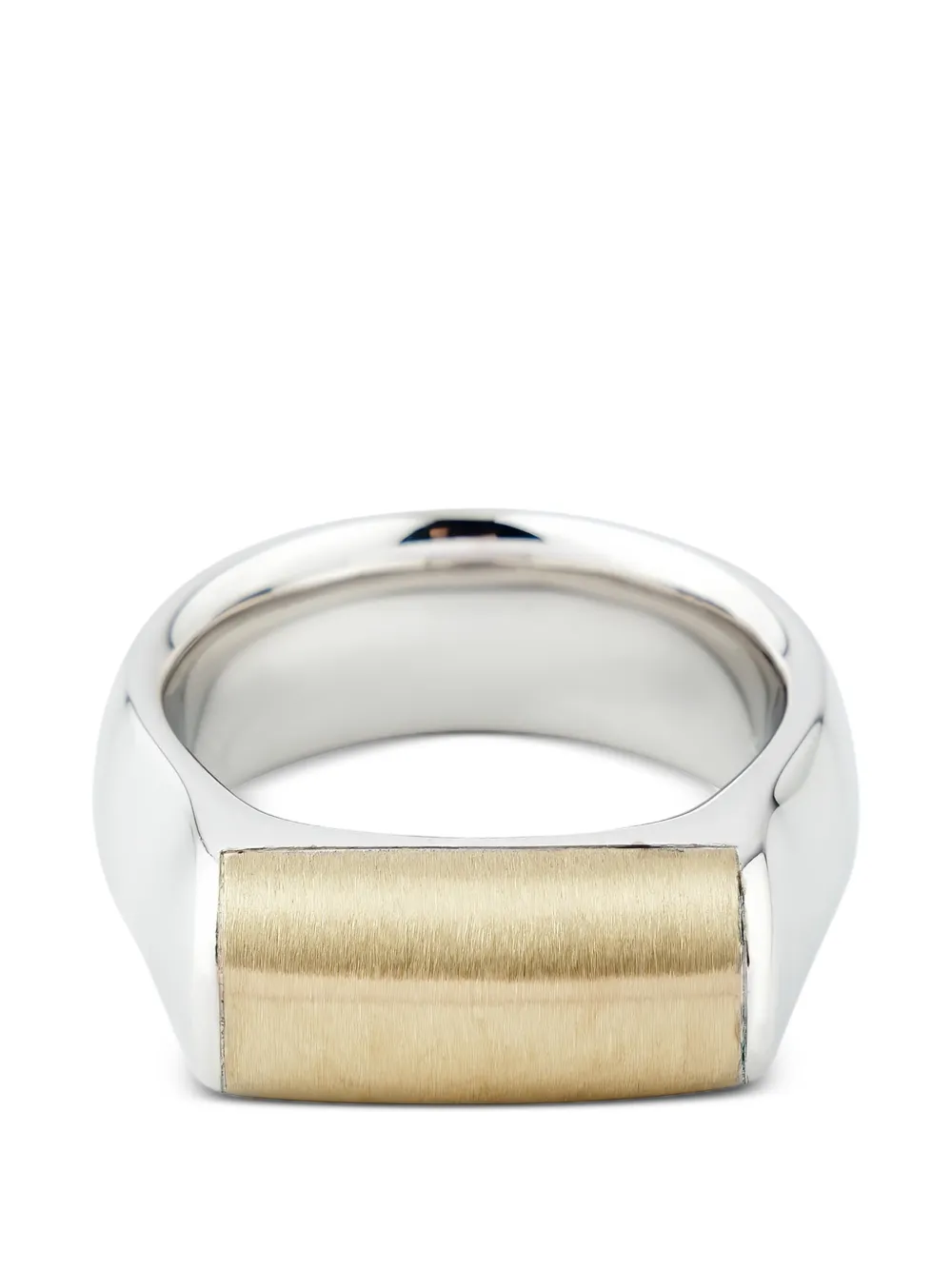 Tom Wood Gold Insert Crest Ring In White