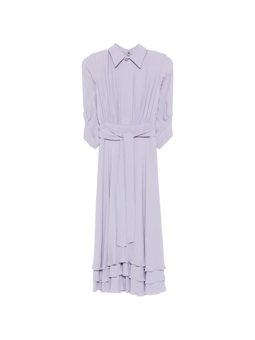 Elisabetta Franchi ruffled-hem belted dress - Viola
