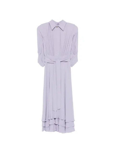 Elisabetta Franchi vestido con dobladillo de volantes y cinturón