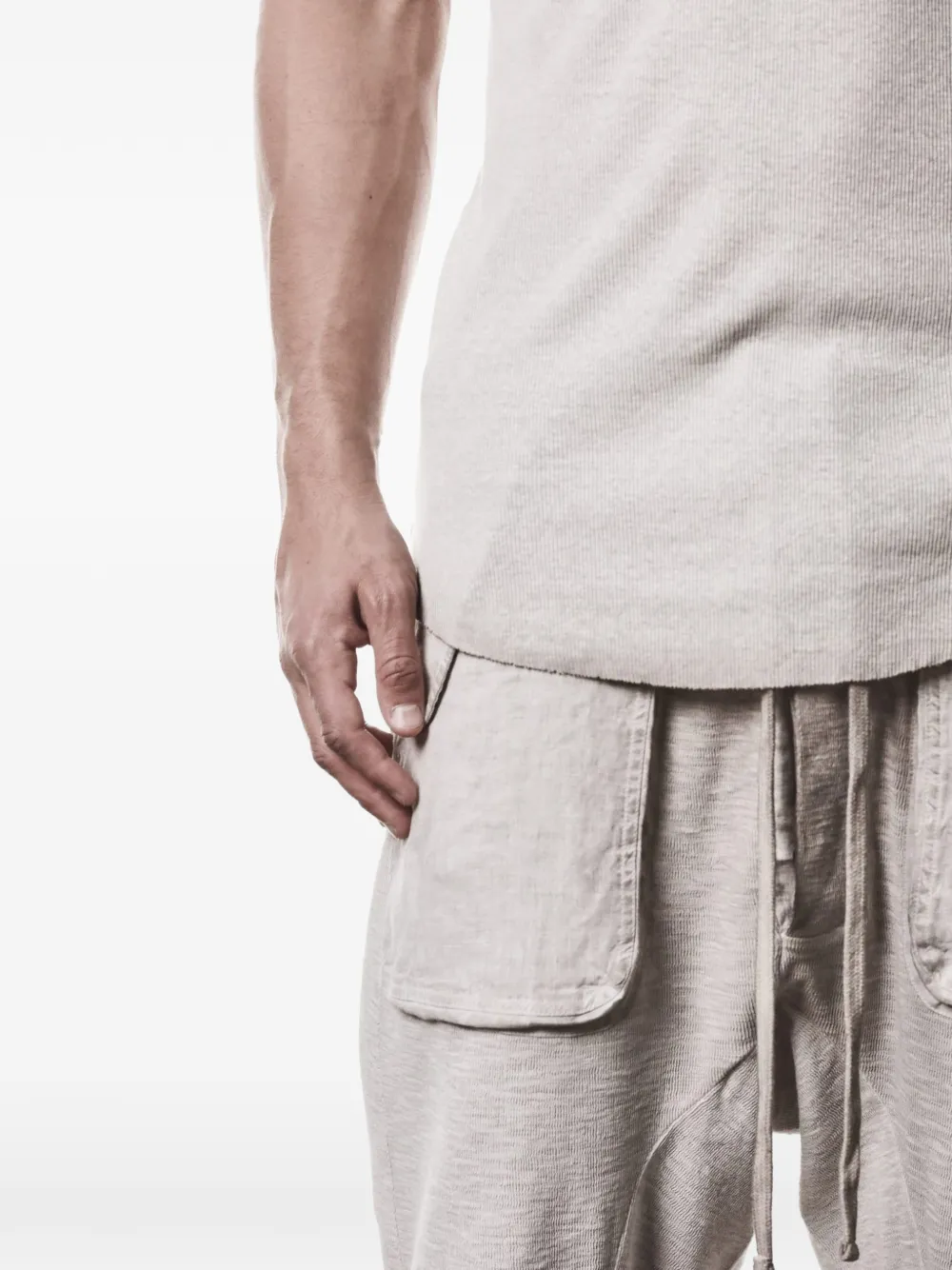 Thom Krom Fijngeribbeld T-shirt Beige