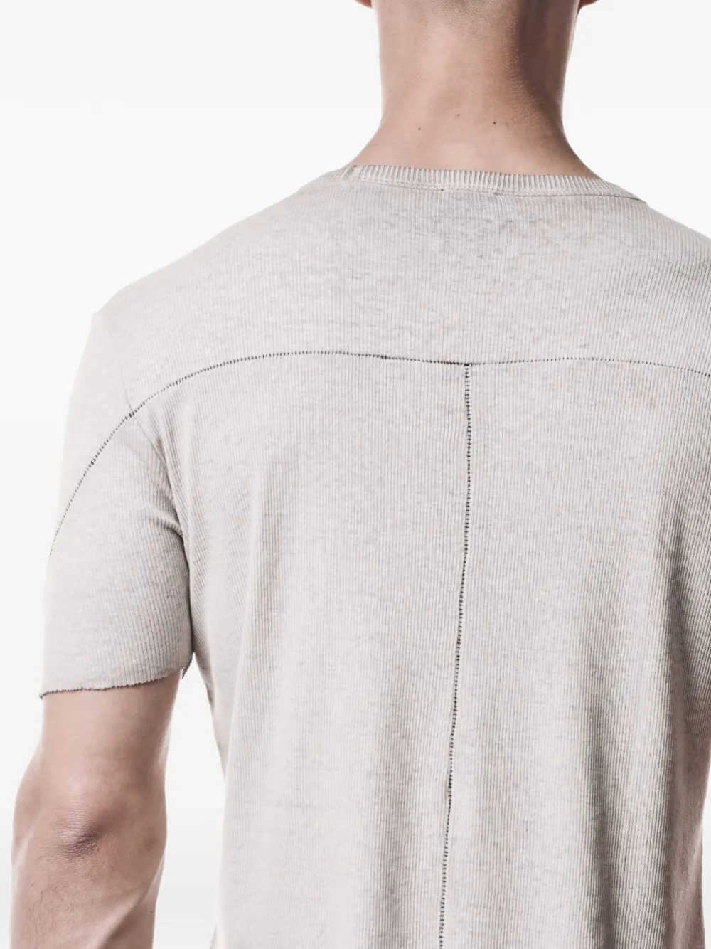 Thom Krom Fijngeribbeld T-shirt Beige