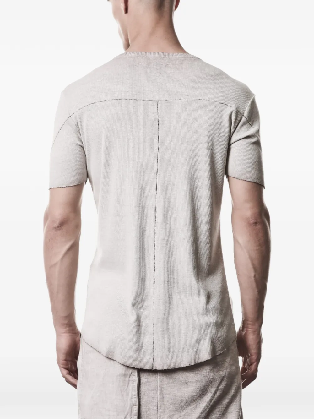 Thom Krom Fijngeribbeld T-shirt Beige