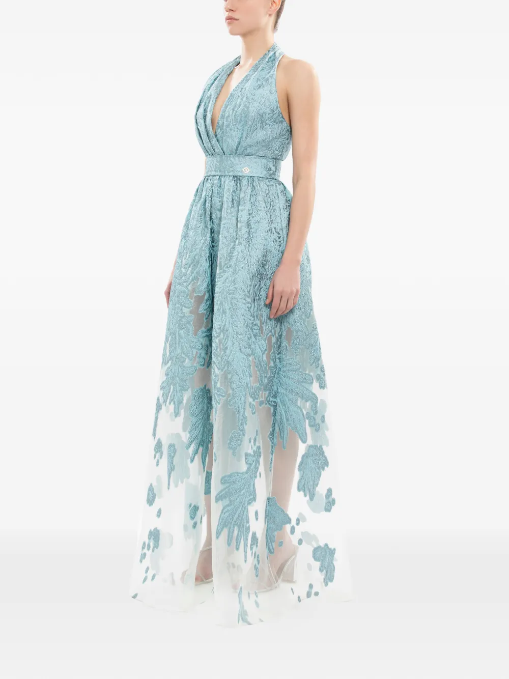 Saiid Kobeisy Jumpsuit met V-hals Blauw