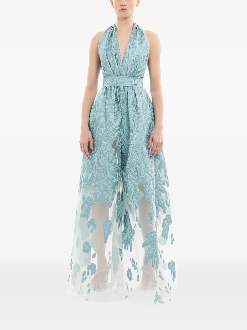 Saiid Kobeisy Jumpsuit met V-hals Blauw
