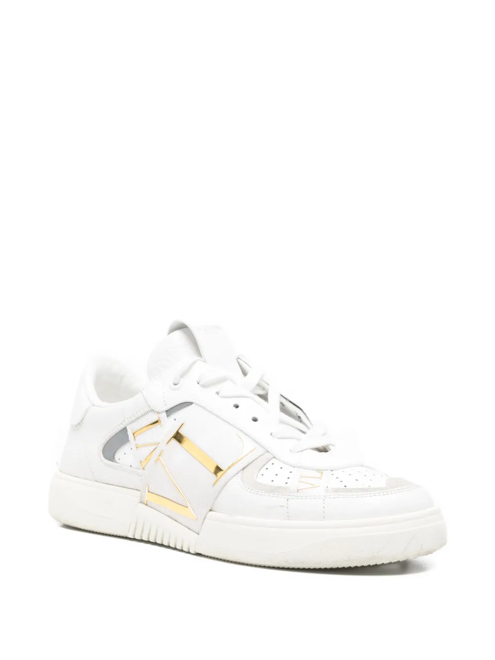  Valentino Garavani Pre-owned Vl7n Leather Low-top Sneakers - White 