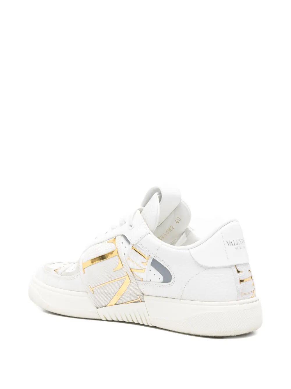  Valentino Garavani Pre-owned Vl7n Leather Low-top Sneakers - White 