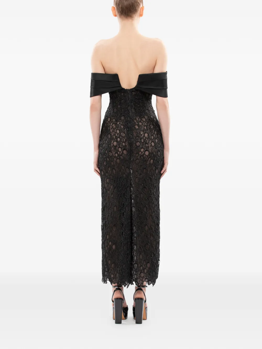 Saiid Kobeisy Off-shoulder midi-jurk Zwart