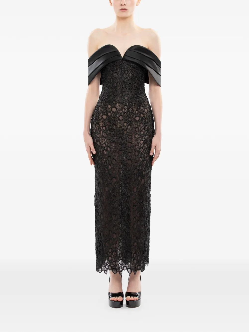 Saiid Kobeisy Off-shoulder midi-jurk Zwart