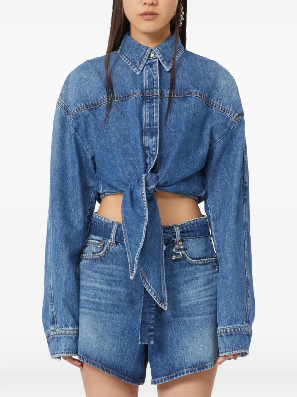  Sportmax Tie-front Shirt - Blue 