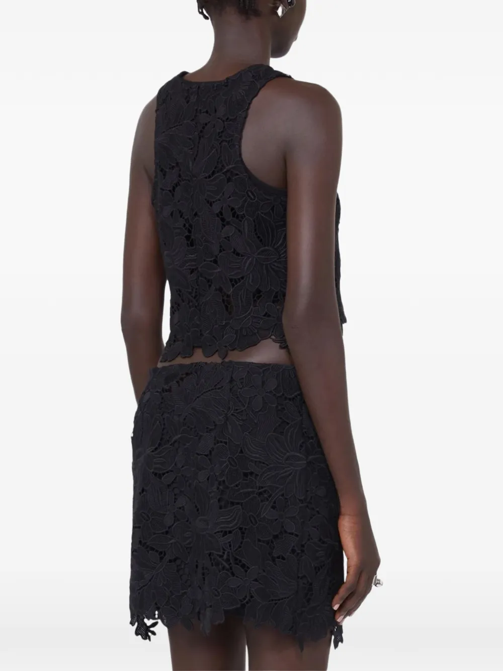 Sportmax Top met bloemenkant Zwart