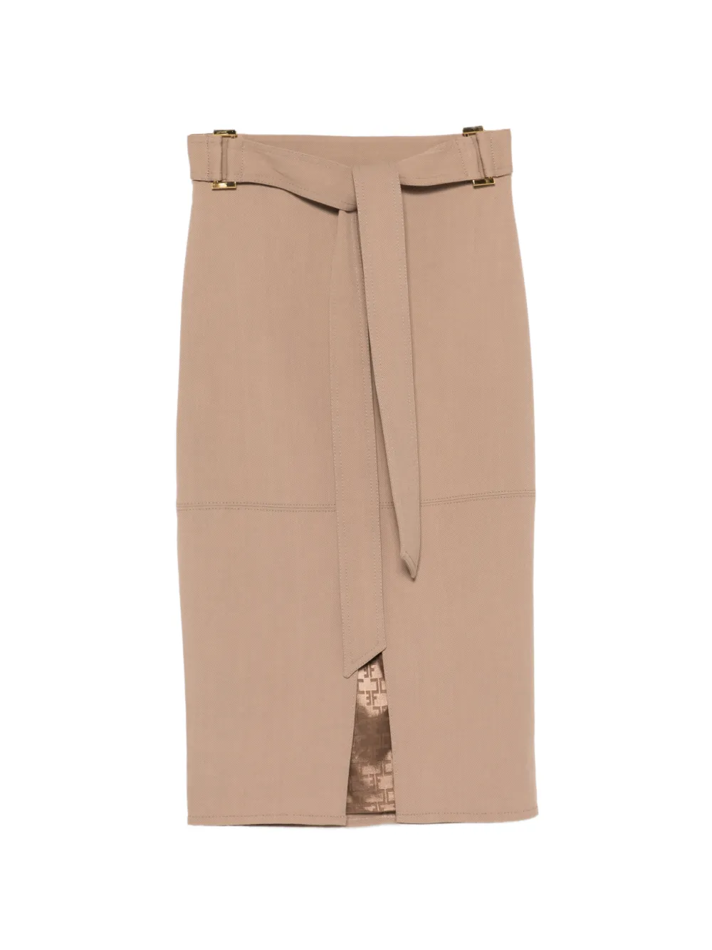 Elisabetta Franchi belted midi skirt - Marrone