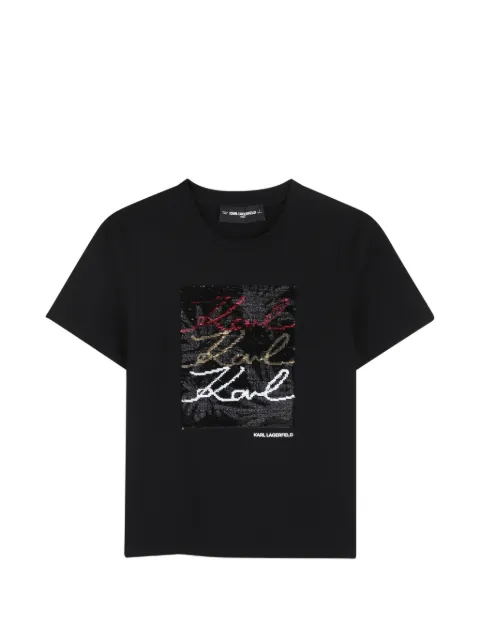Karl Lagerfeld Kids t-shirt à motif à sequins