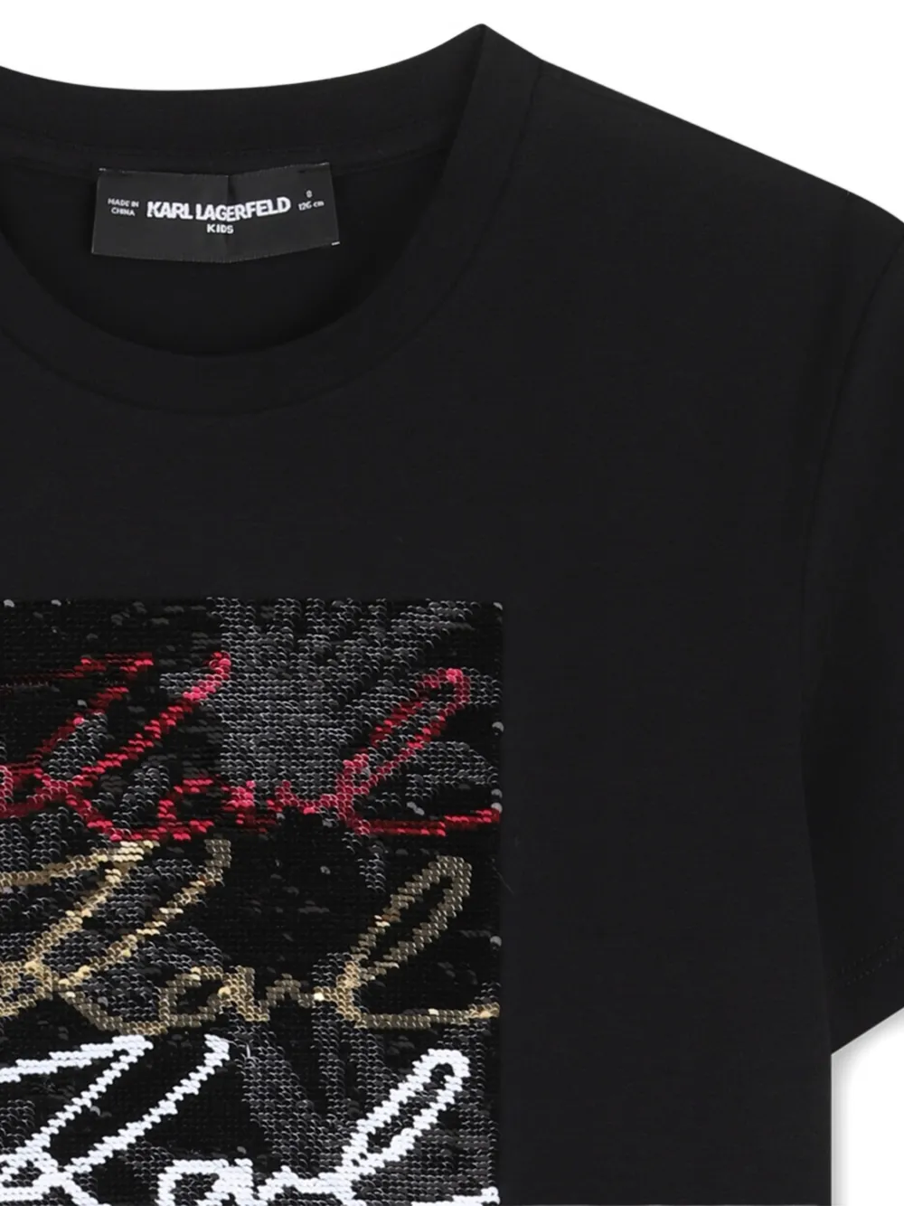 Karl Lagerfeld Kids T-shirt met pailletten Zwart