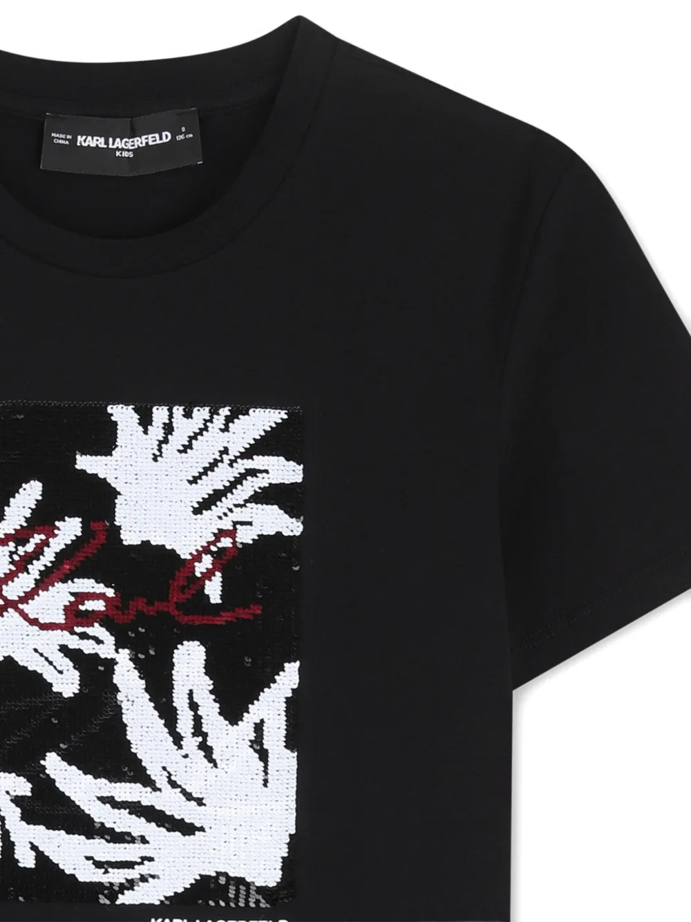 Karl Lagerfeld Kids T-shirt met pailletten Zwart