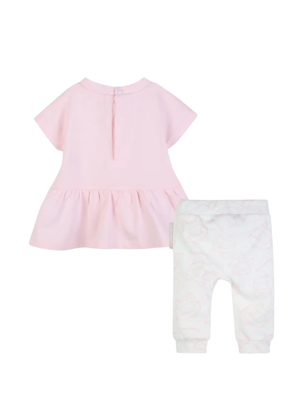 Karl Lagerfeld Babies' Graphic-print Dress And Leggings In Pink