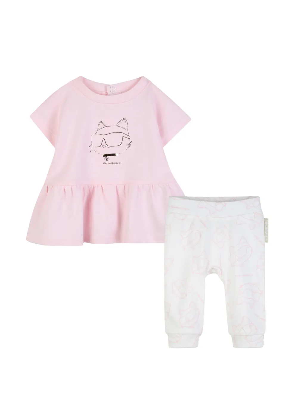 Karl Lagerfeld Kids graphic-print dress and leggings - Rosa