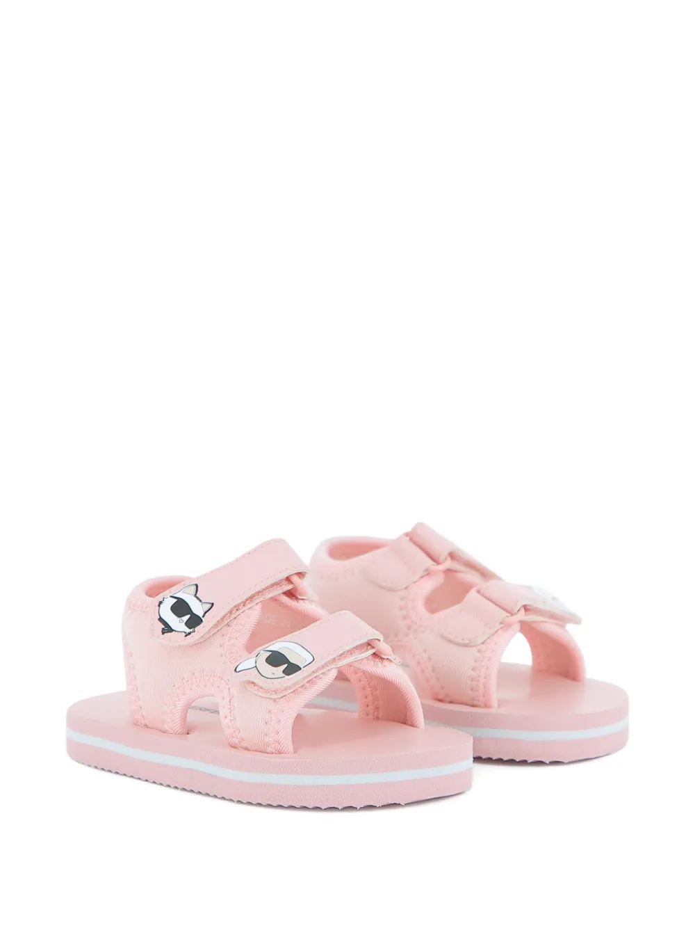 Karl Lagerfeld Kids Ikonic-appliquéd sandals - Rosa