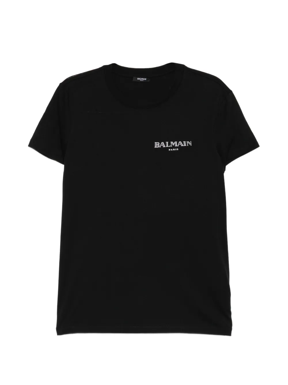 Balmain logo-patched round neck T-shirt - Nero