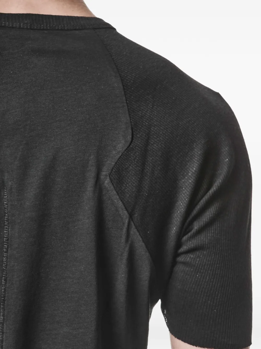 Thom Krom T-shirt met geribbeld vlak Zwart