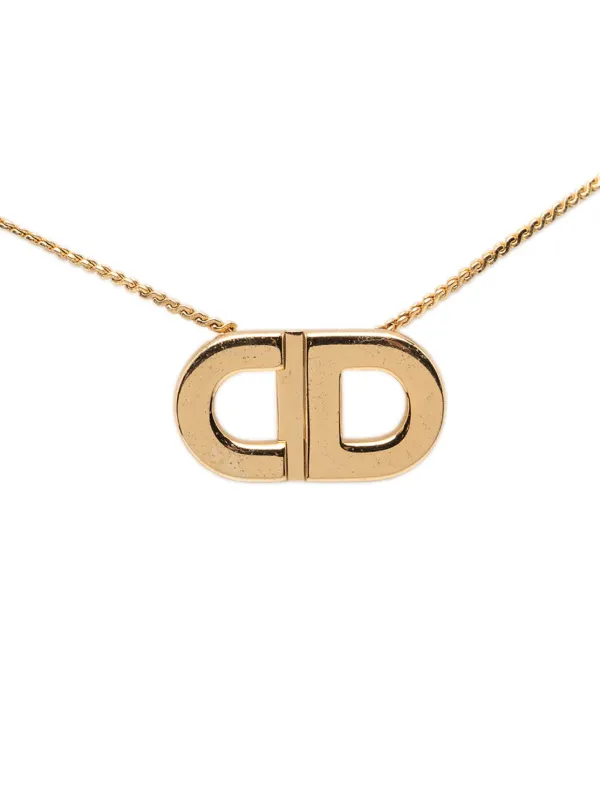 Christian Dior Pre-Owned 20th Century Gold Plated CD Logo Pendant