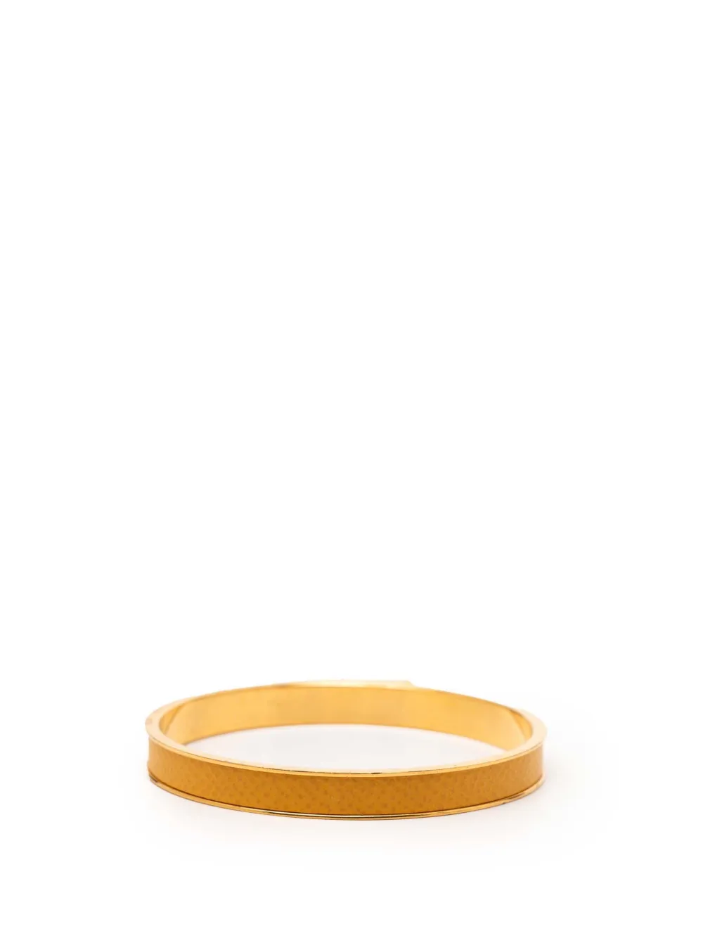  Hermès Pre-owned 2000-2020 Gold Plated Epsom Kelly Cadena Lock Bangle Bracelet Costume Bracelet 