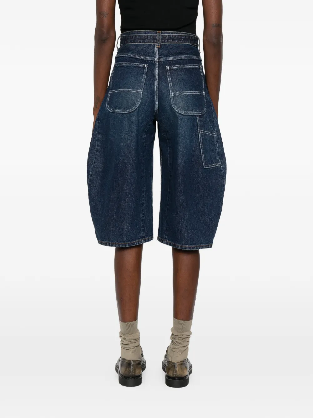 sacai Shorts met ceintuur Blauw