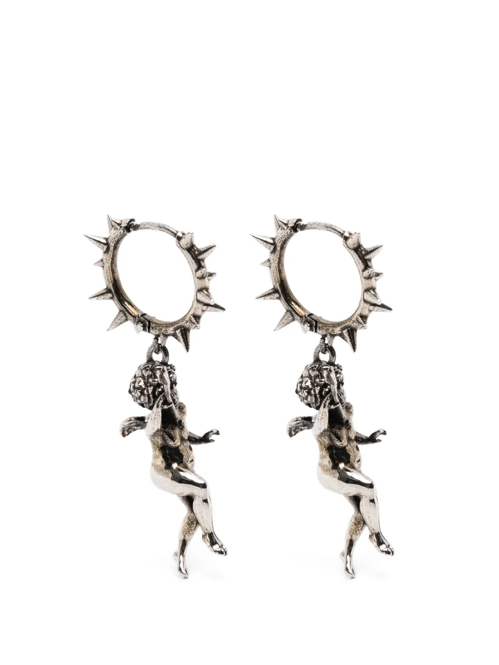 LEONARDO VALENTINI spiked angel earrings - Argento