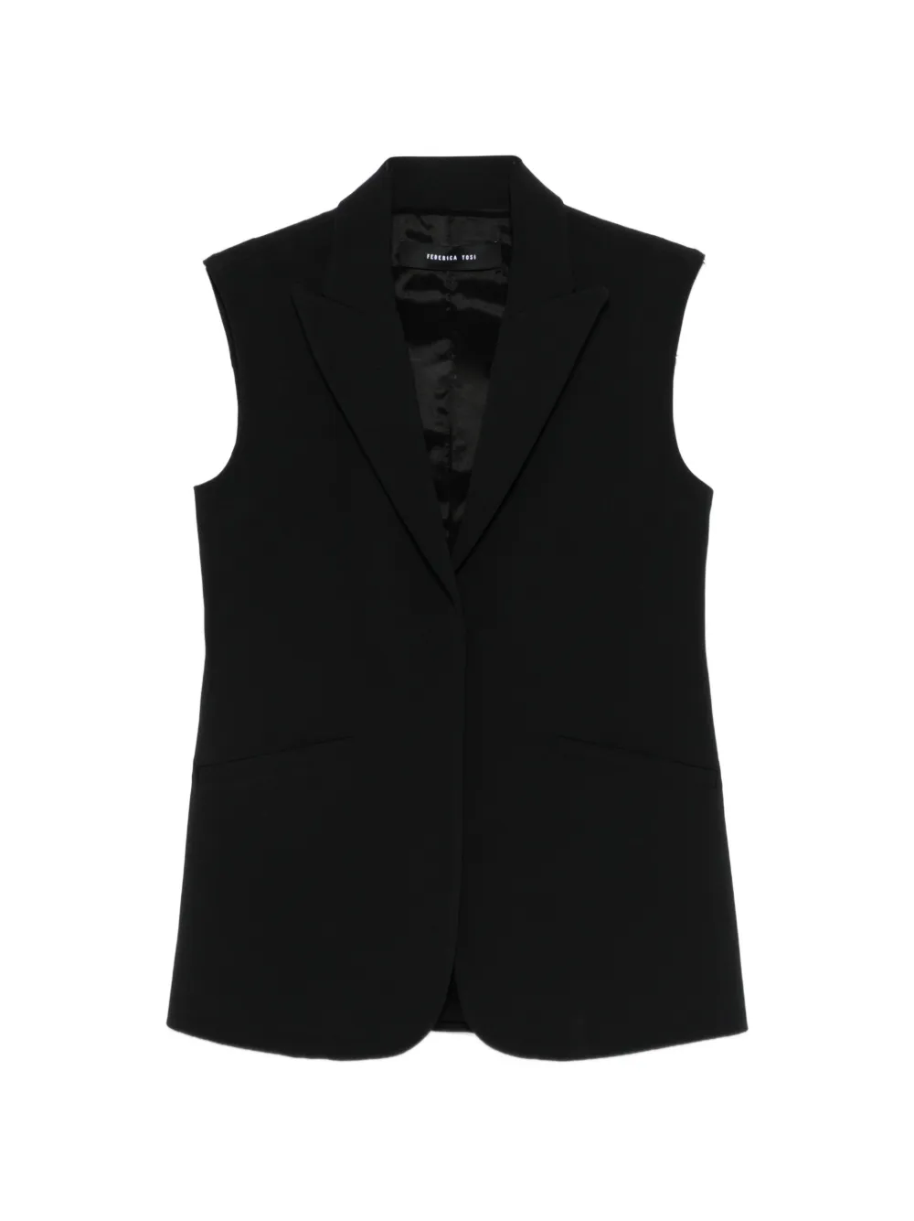 Federica Tosi peaked-lapel gilet - Nero