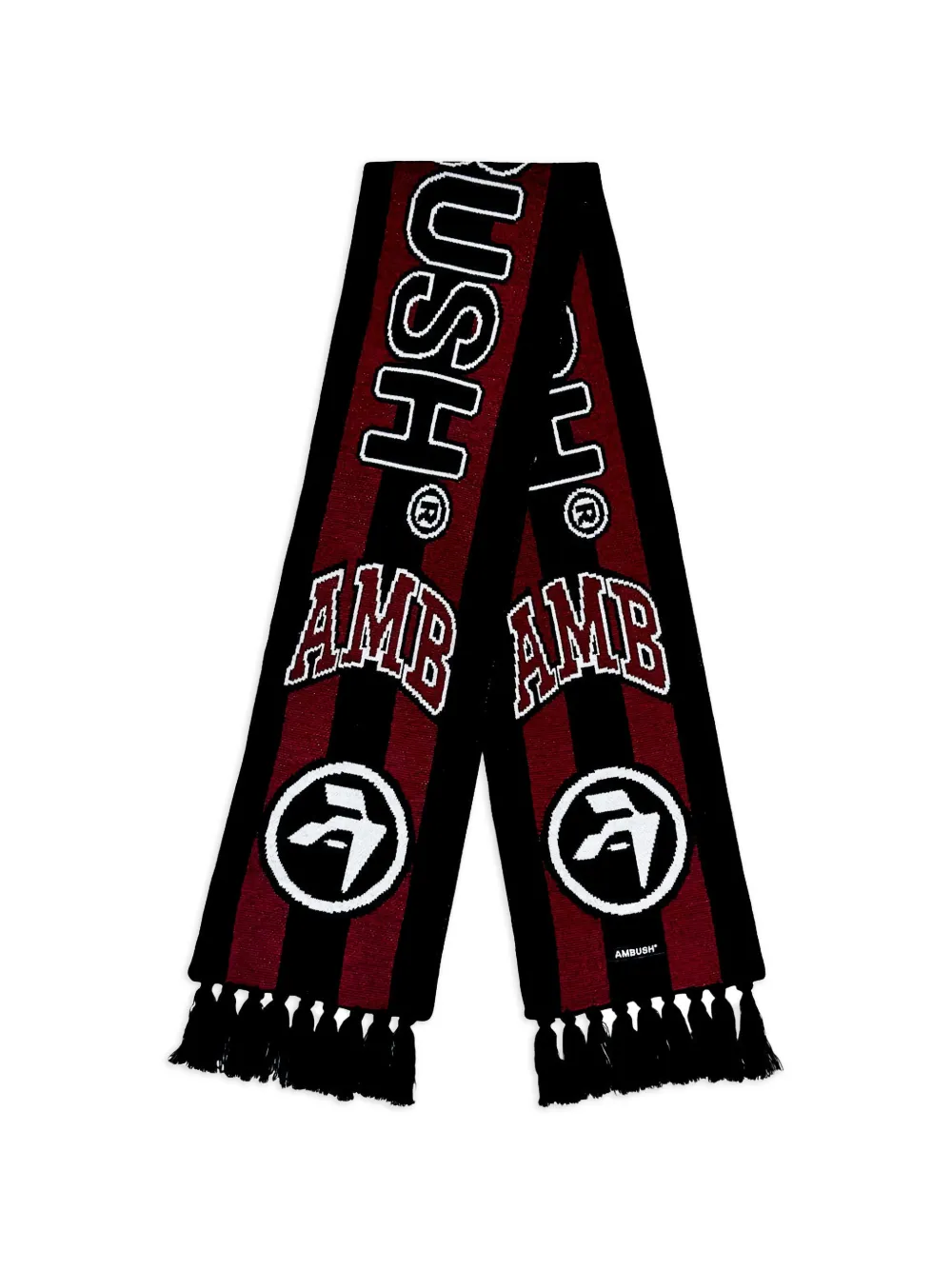 AMBUSH striped logo scarf - Nero