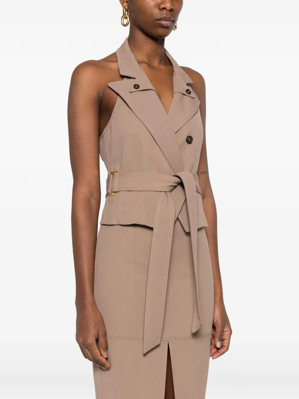  Elisabetta Franchi Double-breasted Waistcoat - Brown 