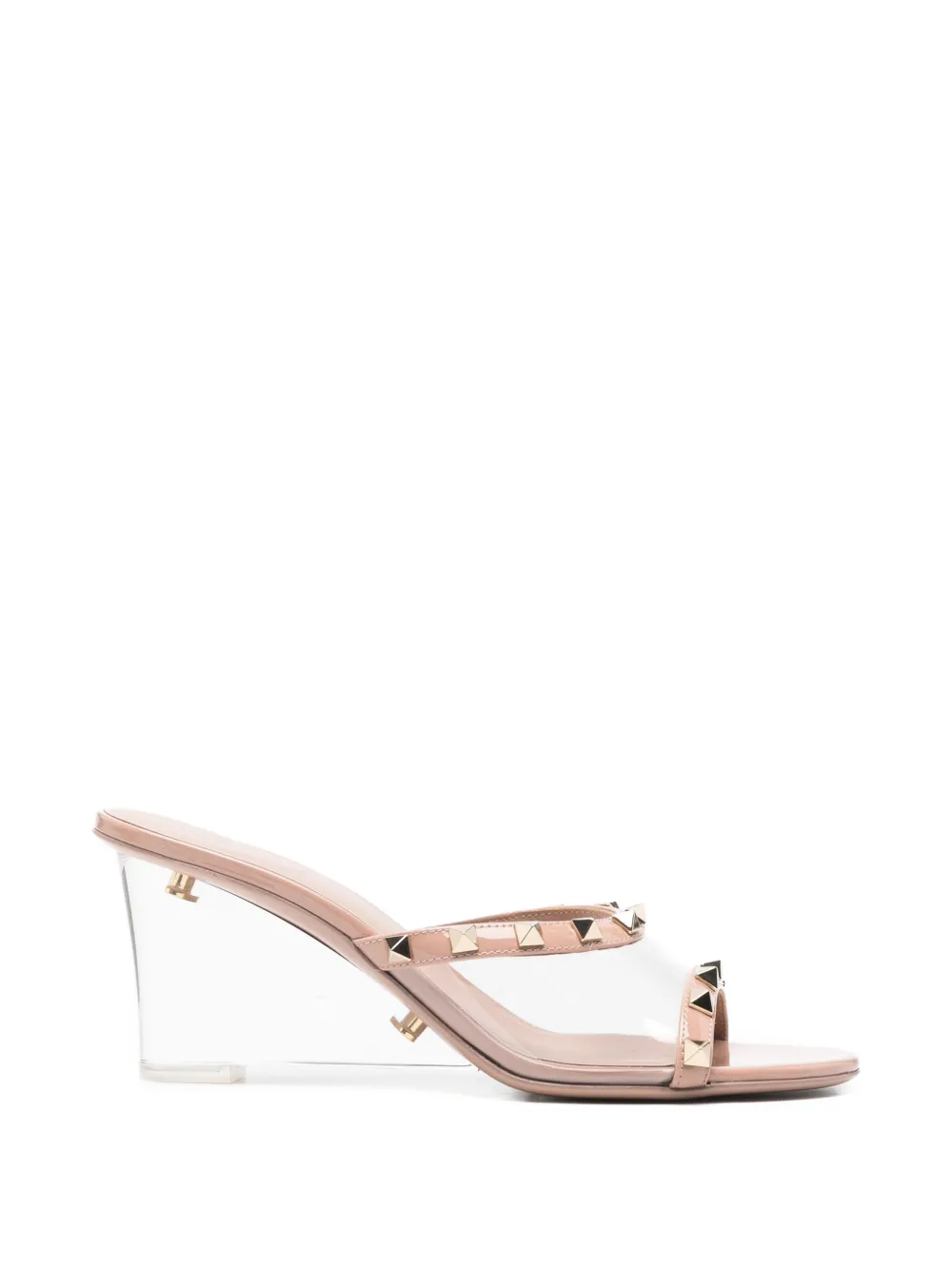 Valentino Garavani Pre-Owned Rockstud wedge heeled sandals - Toni neutri