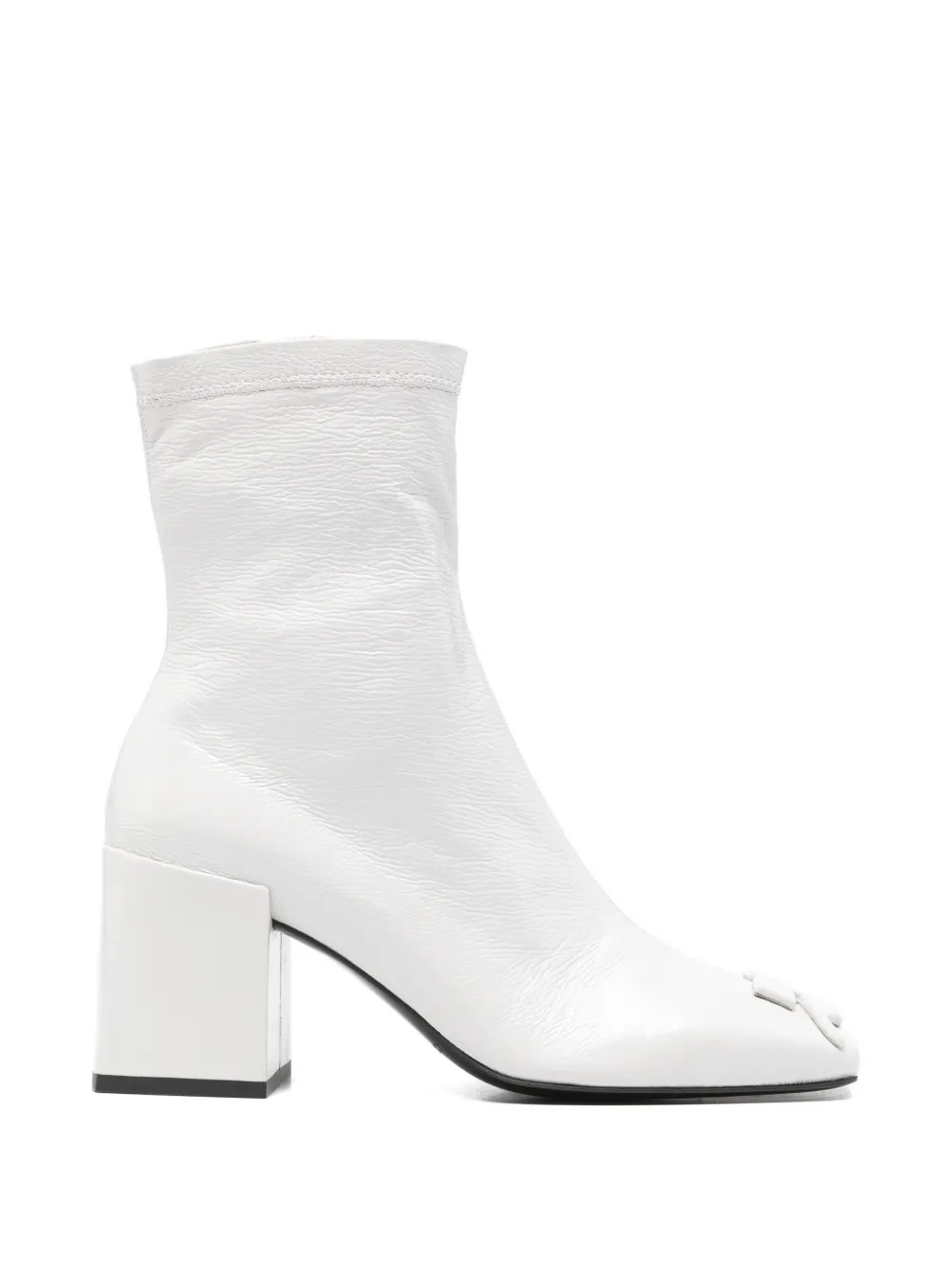 Courrèges Pre-Owned Heritage square-toe leather boots - Grau