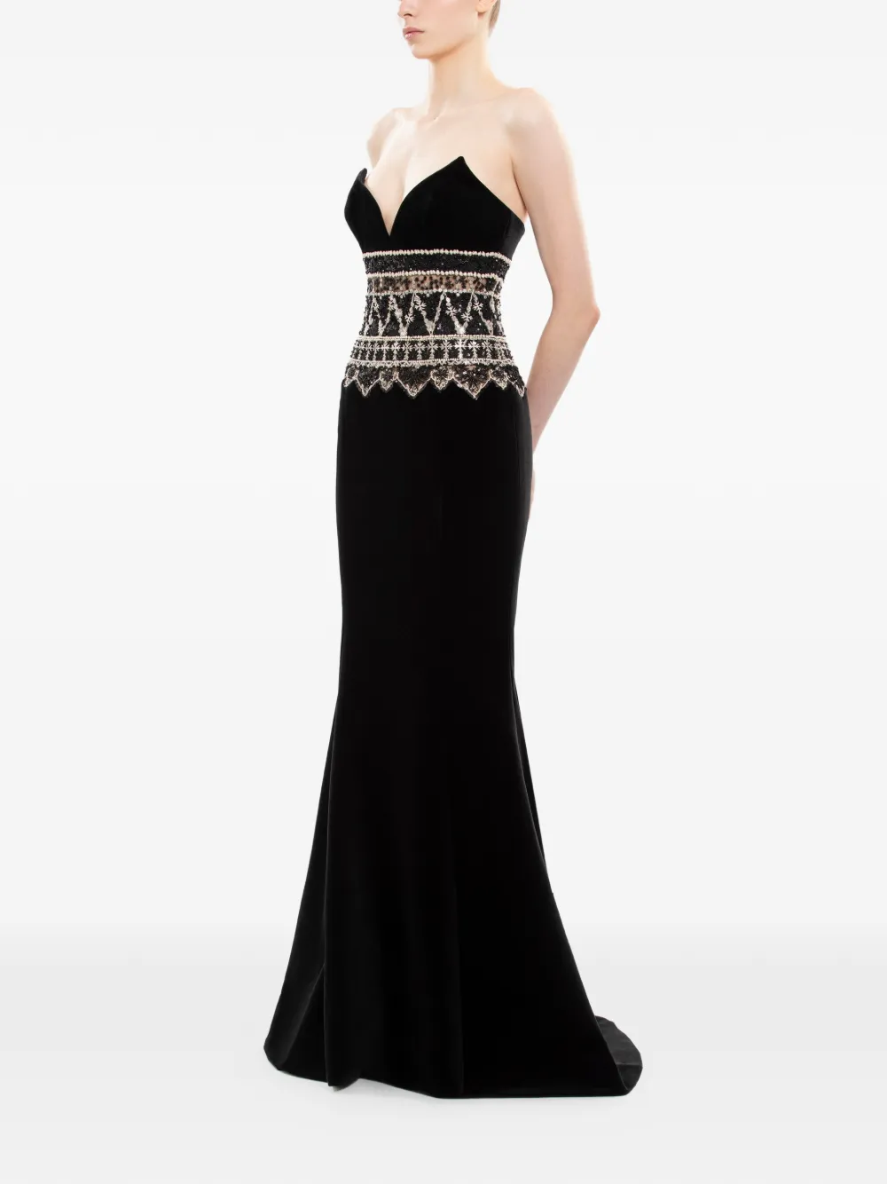 Saiid Kobeisy Strapless jurk Zwart
