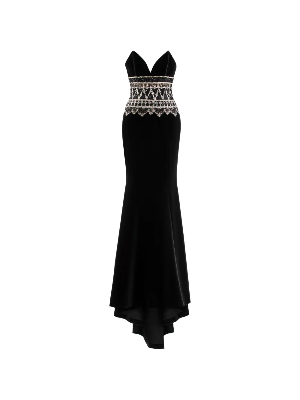 Saiid Kobeisy strapless embroidered dress - Nero