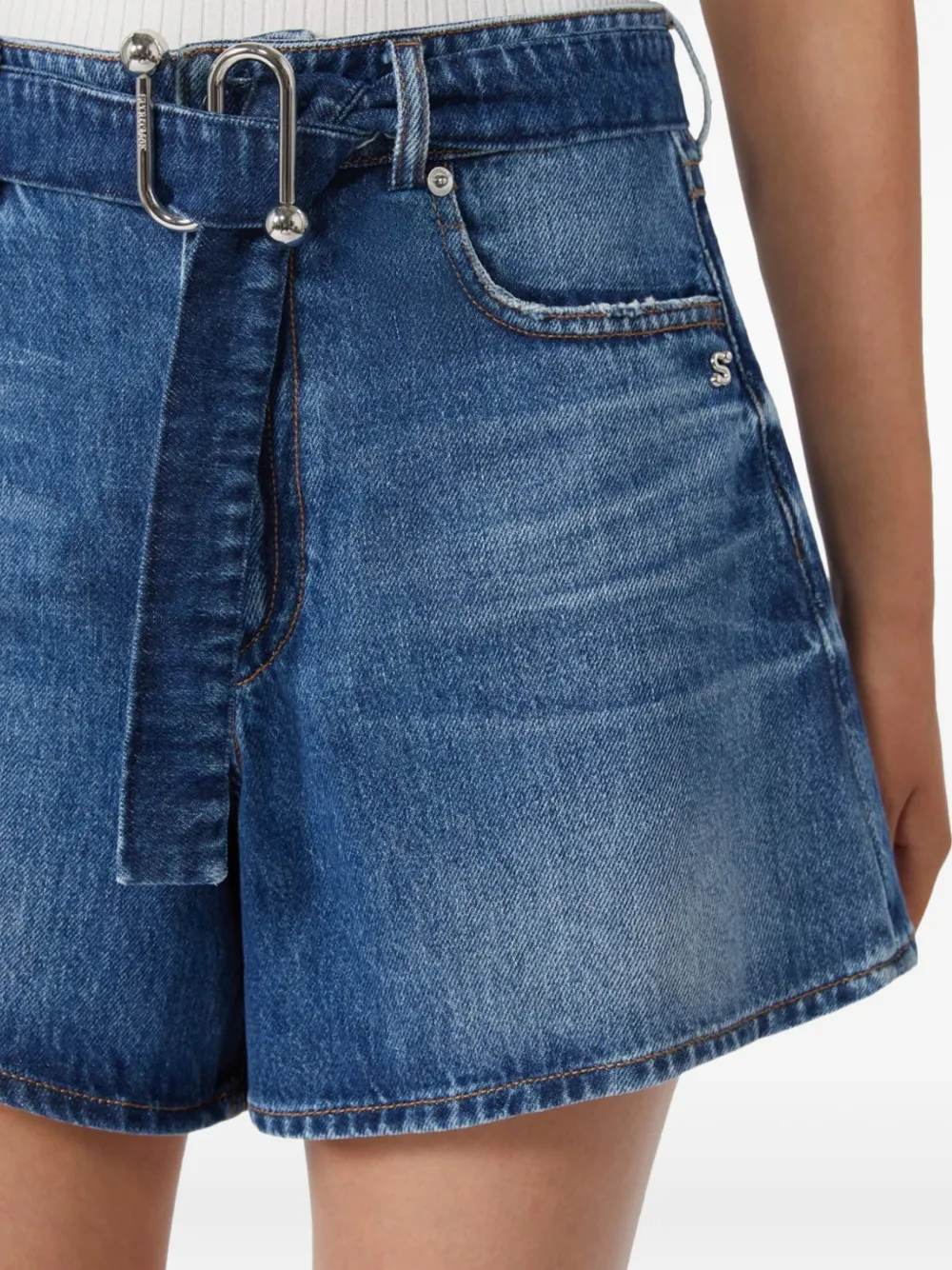 Sportmax Medio shorts met franje Blauw
