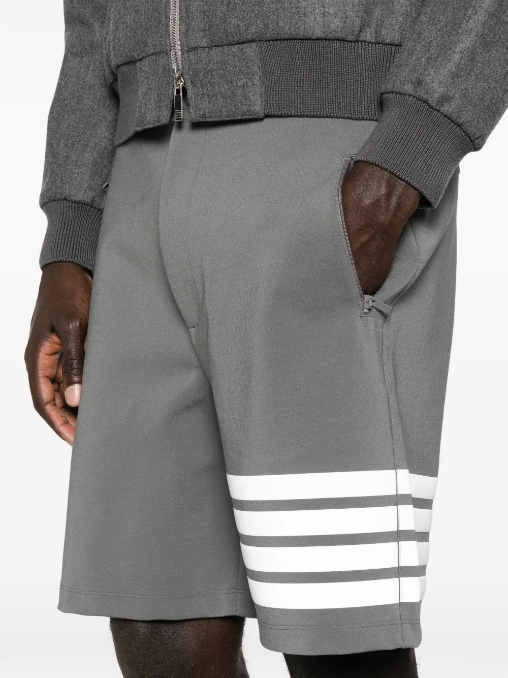 Thom Browne 3m reflecterende 4-Bar tech shorts Grijs