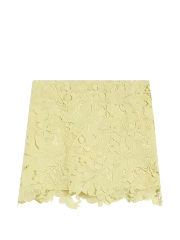 Sportmax Floral Lace Skirt in Yellow