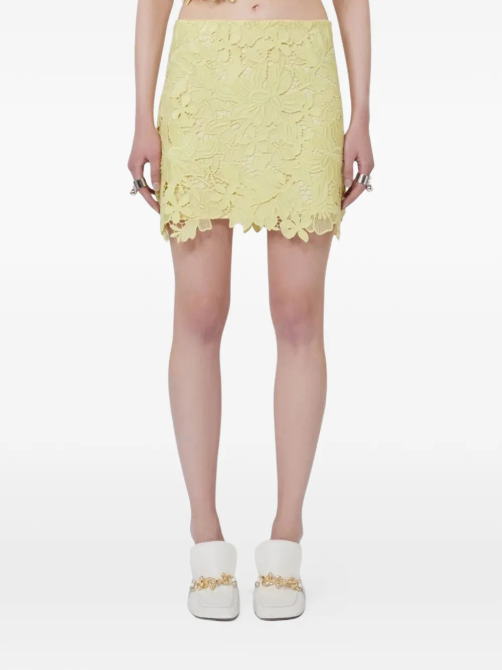 Sportmax Rok met bloemenkant Geel