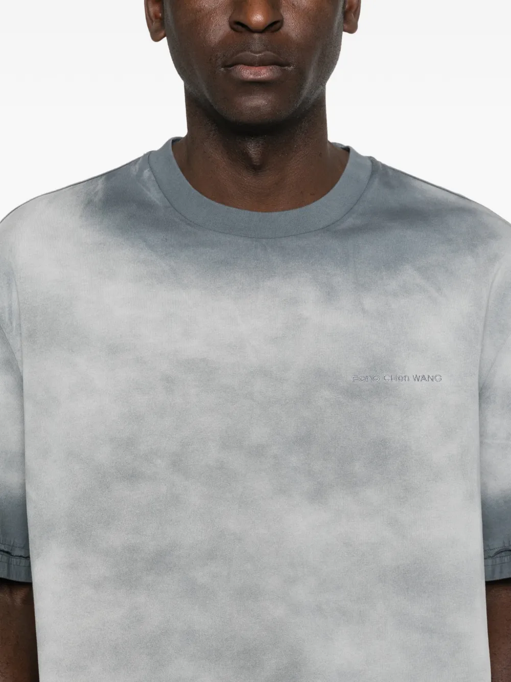 Feng Chen Wang T-shirt met tie-dye print Grijs