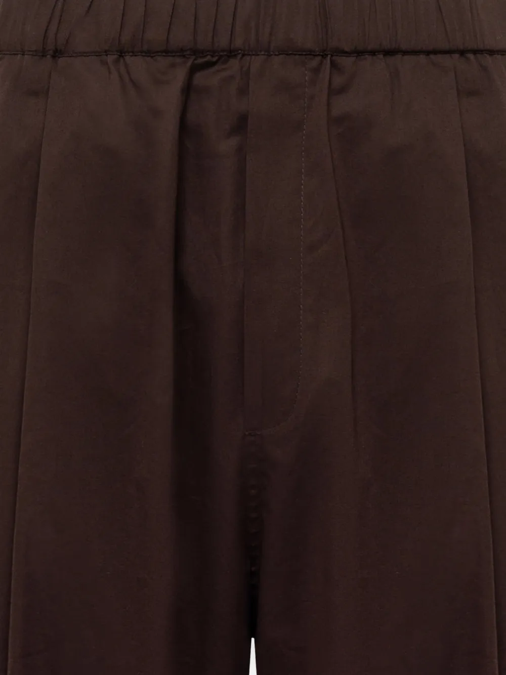 Elasticated-Waistband Front-Pleat Trousers