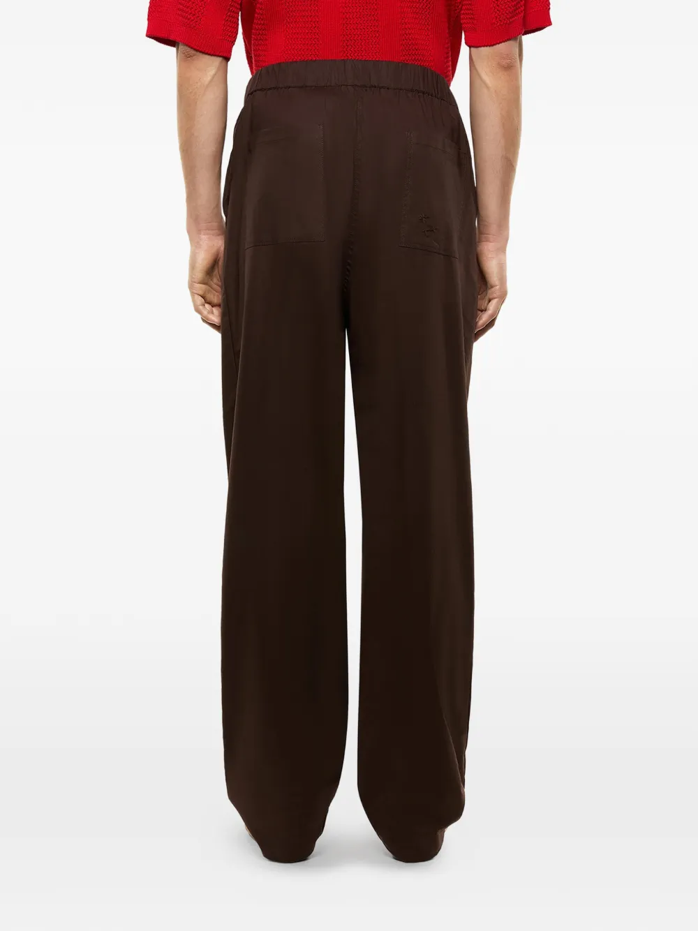 Elasticated-Waistband Front-Pleat Trousers