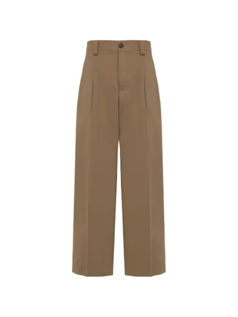 Laneus button-fastening flap-pocket trousers