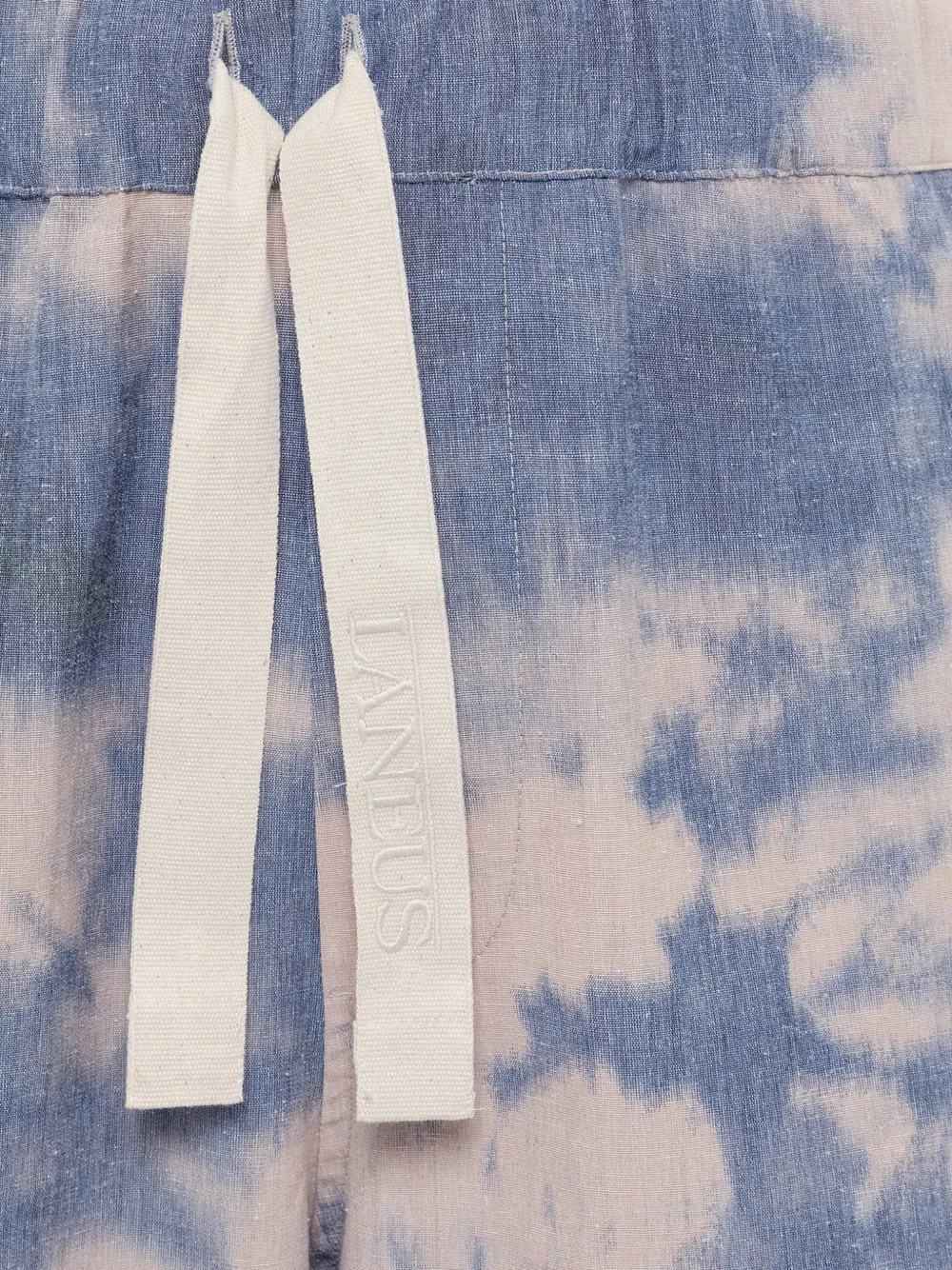Laneus Shorts met trekkoord en tie-dye print Blauw