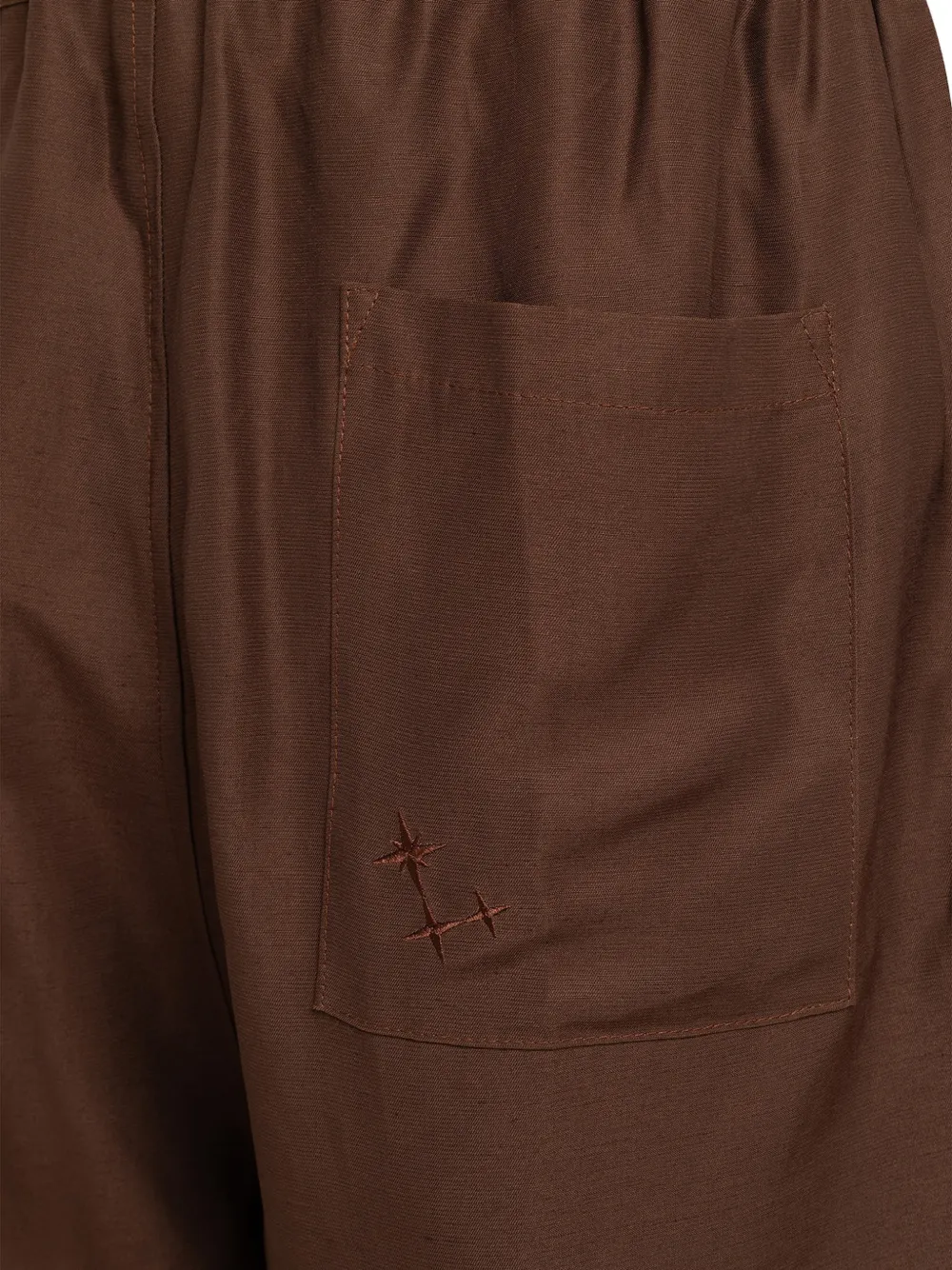  Laneus Elasticated-waistband Shorts - Brown 