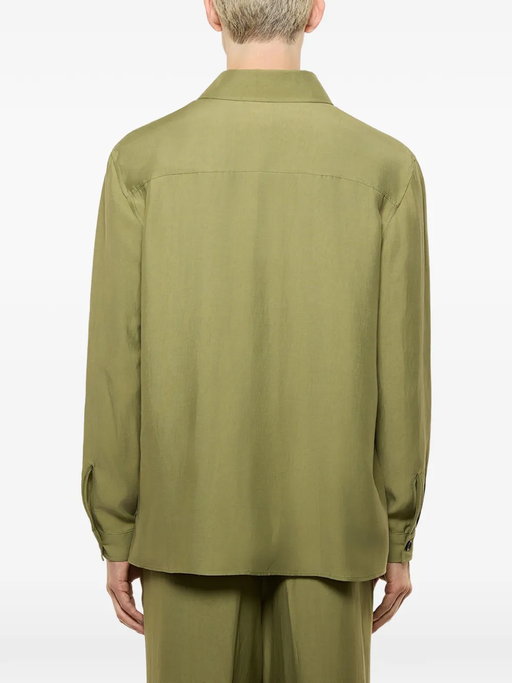Laneus Shirtjack met geborduurde knoop Groen