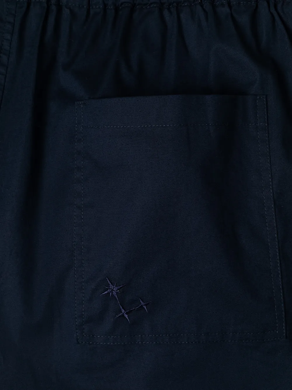 Laneus Melrose elastische shorts met borduurwerk Blauw