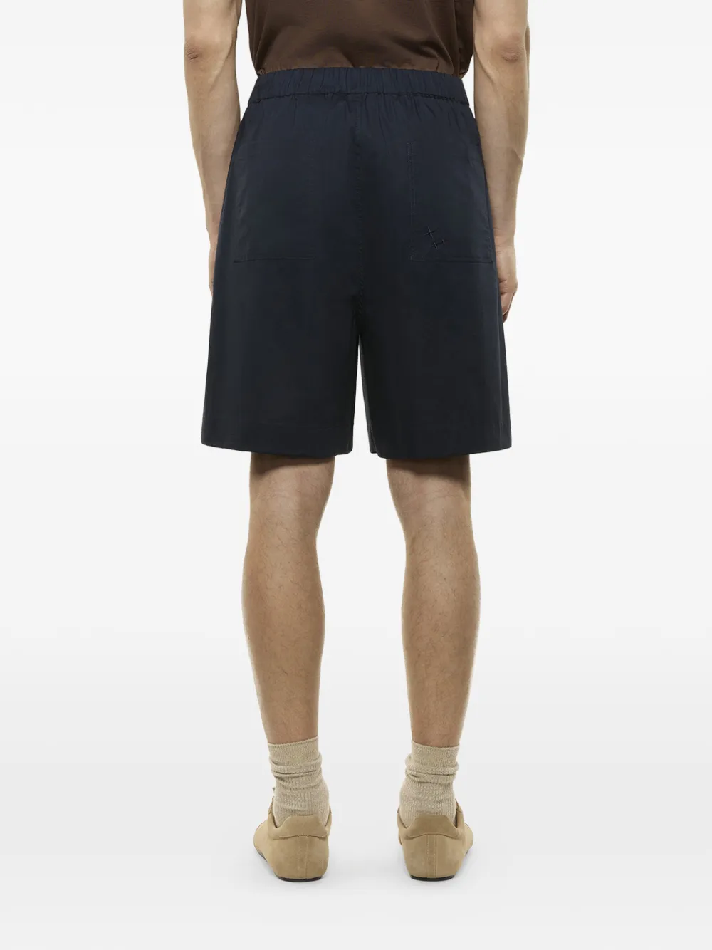 Laneus Melrose elastische shorts met borduurwerk Blauw